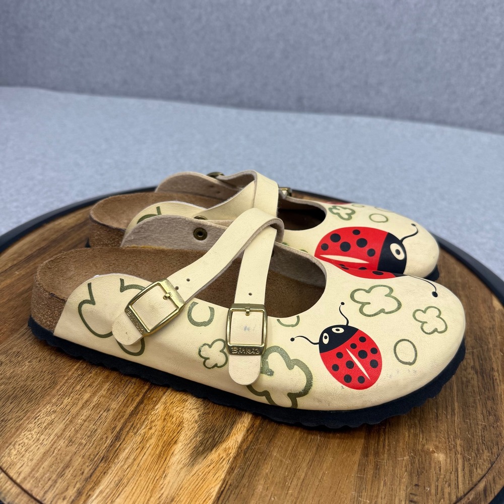 Birki's Birkenstock Dorit Ladybug Clover Cream Clogs Women's 7 Mary Jane 38